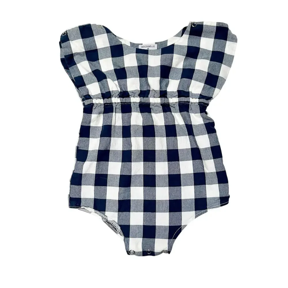 Goldybelle Navy Gingham Romper Size 3T